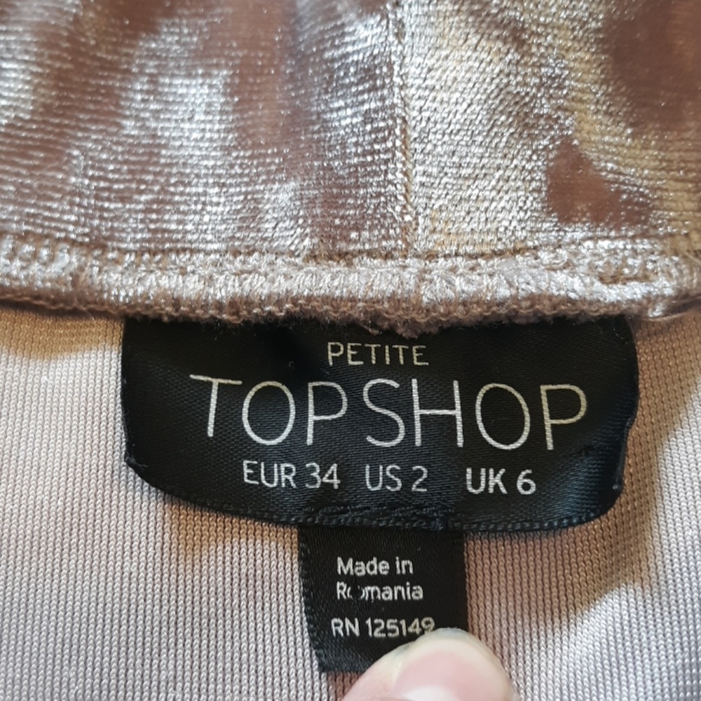 TOPSHOP women's size 2 blush velour a line mini - Picture 3 of 5